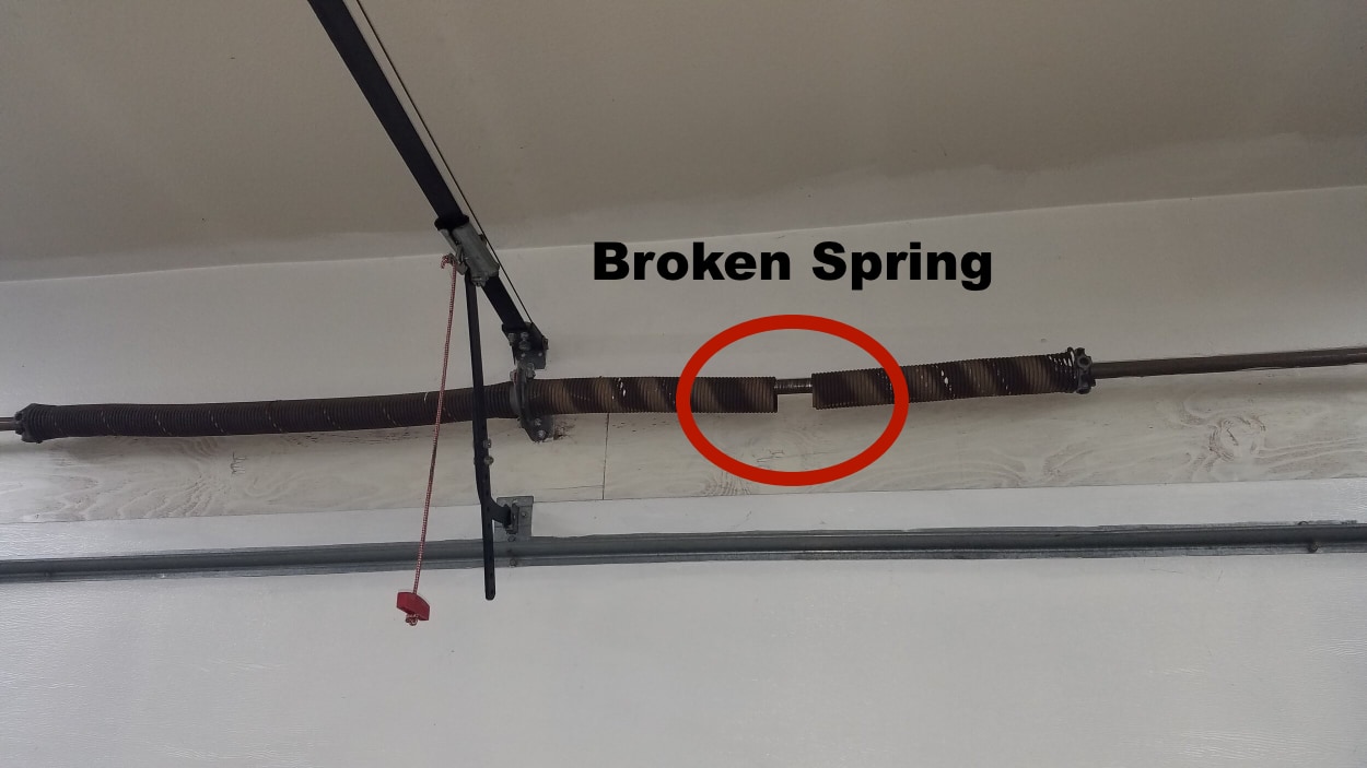 Broken garage door spring